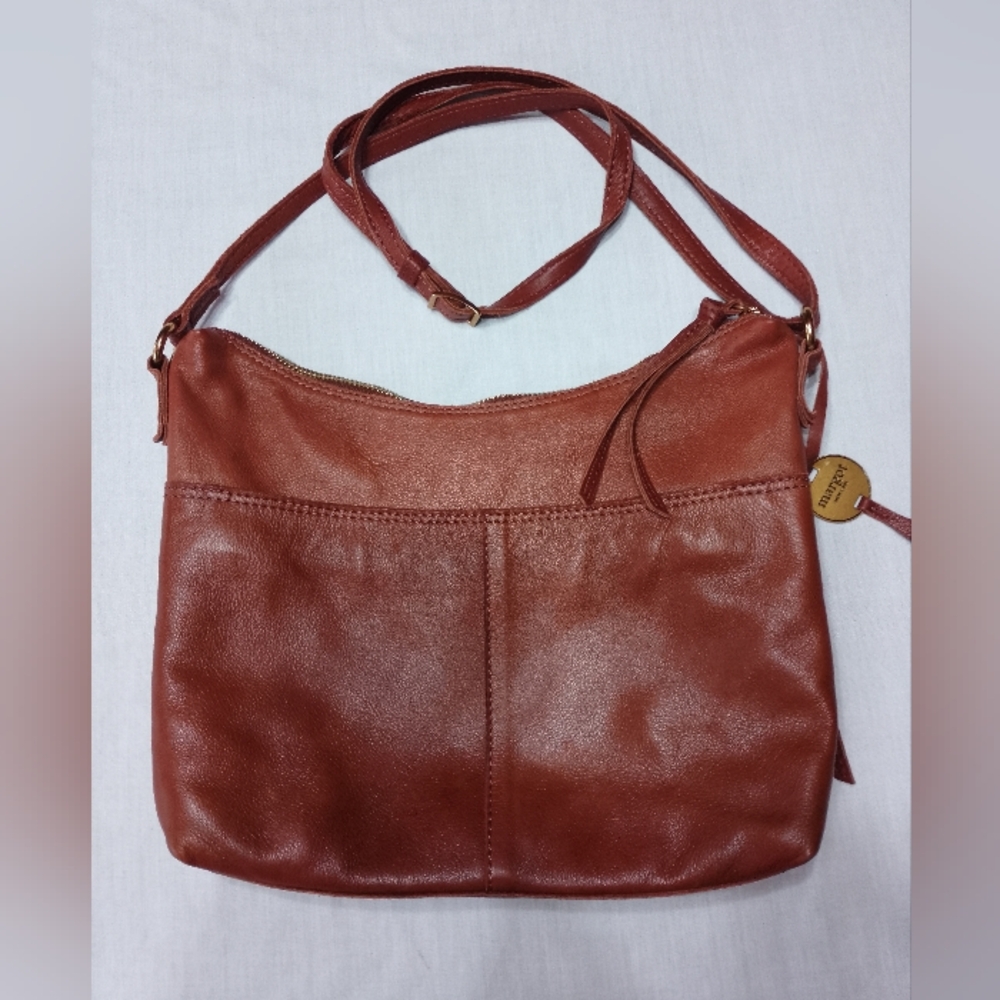 Margot New York Genuine Soft Leather Brown Shoulder Cross Body Bag Purse